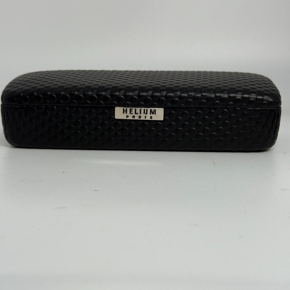 Helium Paris Eyeglass Sunglass Case Clamshell Authentic Cleaning Cloth New